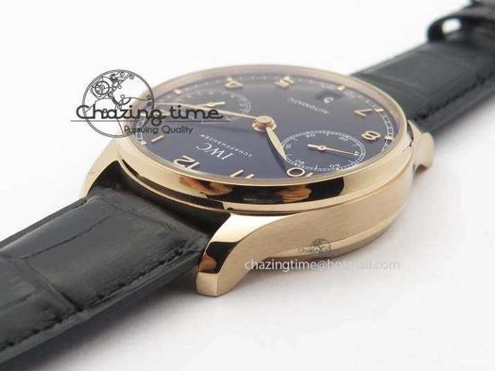 MIROTIME 0715 Portuguese Real PR RG IW5007 ZF 1:1 Best Edition Black Dial On Black Leather Strap A52010 V FreshLook 7304